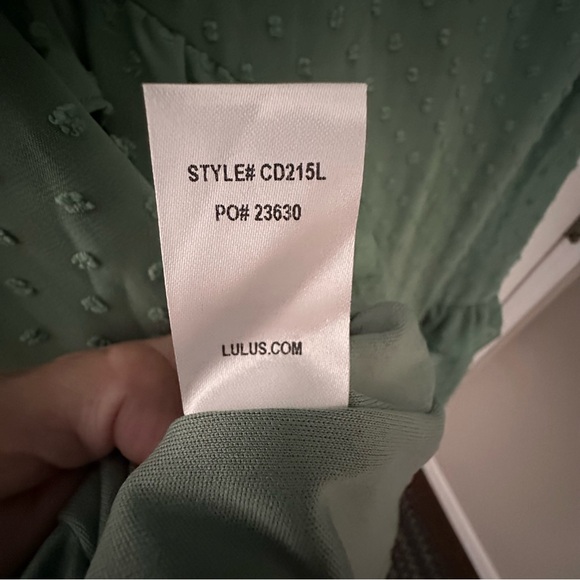 Lulu’s Next to You Sage Green Swiss Dot Ruffled Midi Dress XS NWT - Picture 10 of 10